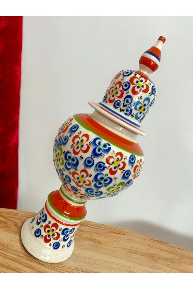Özel Tasarım Sanatsal Fil Ayağı Çini Vazo