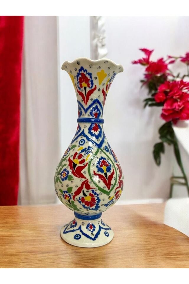 Özel Tasarım Çok Renkli Çini Sümbül Vazo