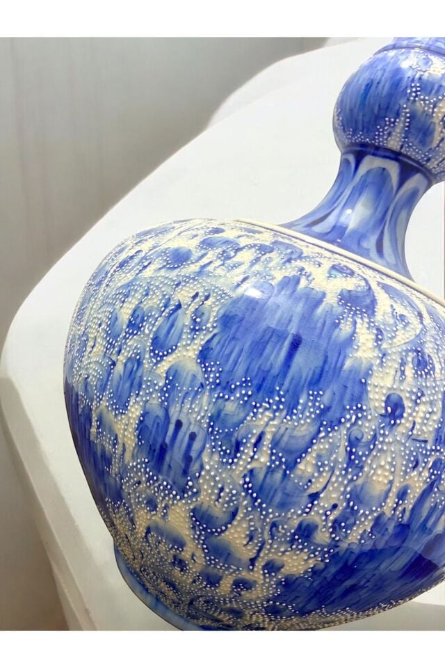 Harun Collection Özel Tasarım El Yapımı Kütahya Çinisi Vazo - 68Cm