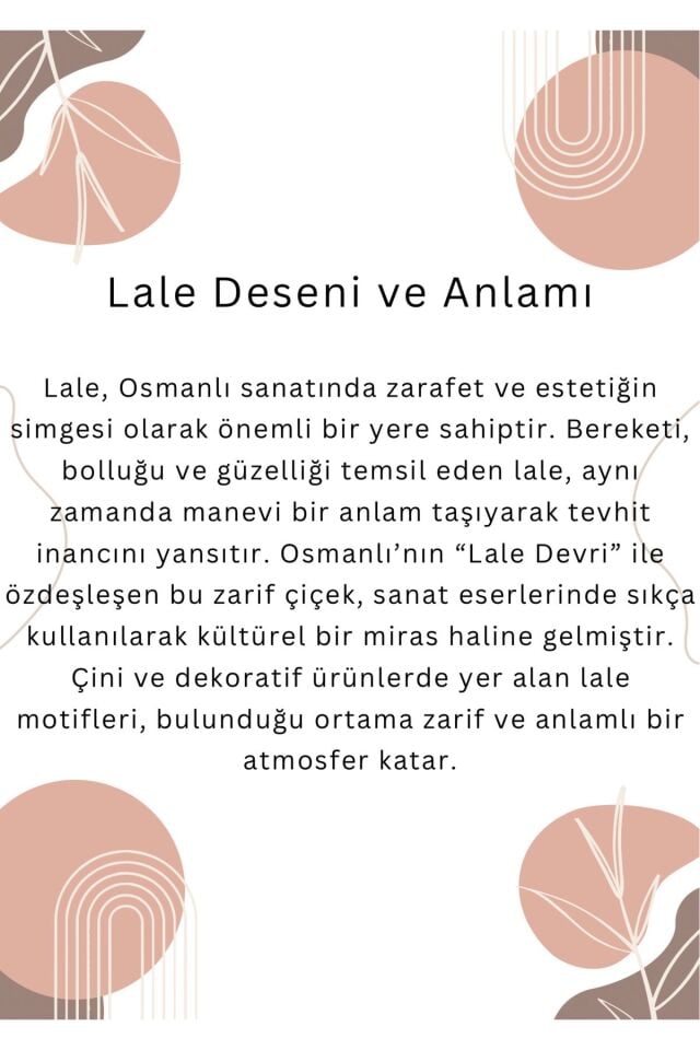 El Yapımı Kütahya Çinisi Lale Motifli 18Cm Çini Tabak - Mavi
