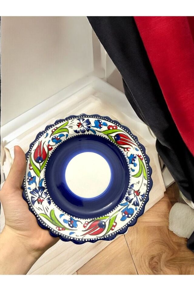 İbrik Vazo ve Tabak Seti - Kütahya Çini Sanatının İncisi (20 cm Vazo & 15 cm Tabak El Yapımı)