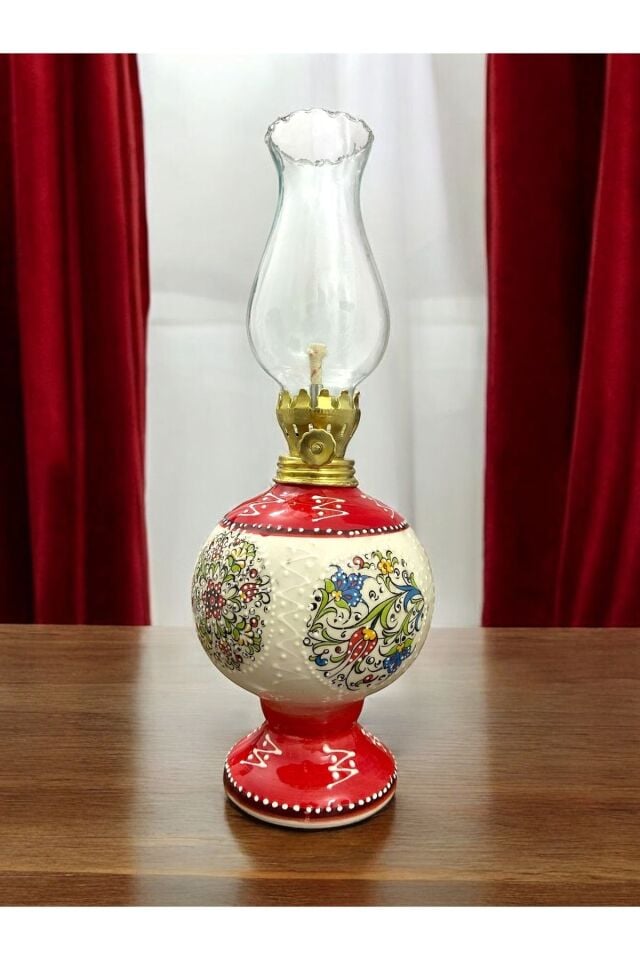 Dekoratif El Yapımı Çini Gaz Lambası - Nostaljik ve Sanatsal